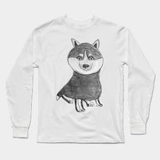 Husky - Art by 6 years old Long Sleeve T-Shirt